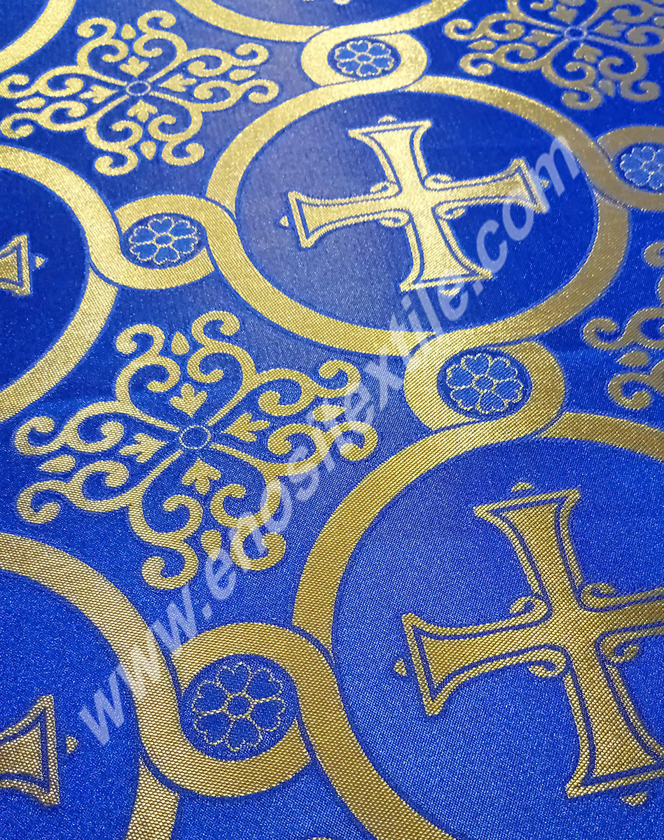 KL-039 Blue-Gold Brocade Fabrics